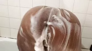 Thot in Texas - Angle #2 Thick Ebony Milf Nude Solo Shower