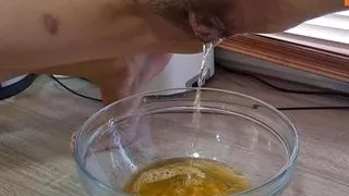 Sexy MILF pisses in her toilet slave's mouth. Golden Rain.