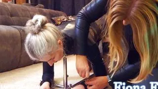 Real amateur lesbian slave girl gets teased