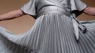 Playing in my pleated Dress