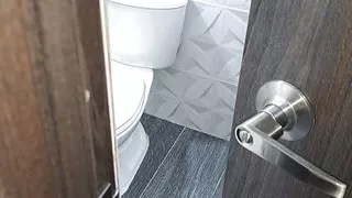 I record my stepmother while she masturbates in the bathroom