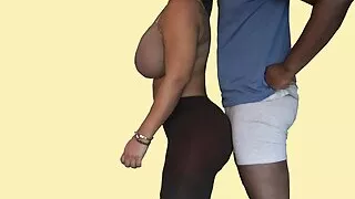 Big booty grinding dance in see through leggings