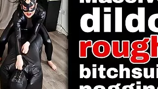 Leather Bitchsuit Pegging Femdom FLR Miss Raven Training Zero Huge Strap On Dildo Strapon Bondage BDSM Mistress FLR