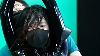 Fejira com Latex-clad slave girl tied up and coached