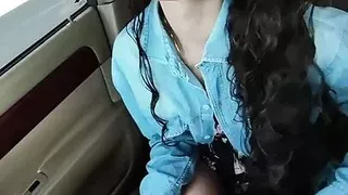 In the taxi. I do a video call show on the highway to one of my followers. I got so excited that I fucked the taxi drive