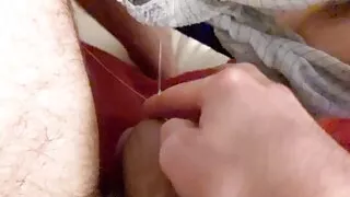 Caught in my own strings of cum