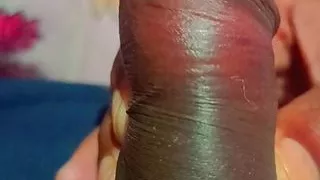 Black uncut young man humping cum big cock