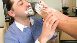 Aliz Masturbates And Lets a Guy Cum on Her Pretty Feet