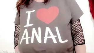 A Goddess with big floppy tits and belly with her ass full of cock