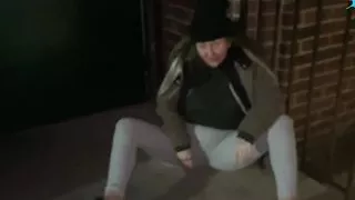 Cracky takes a stick up the pussy