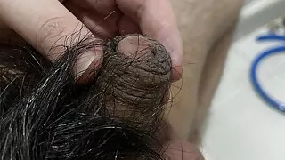 Asian fat boy with his small cock dick