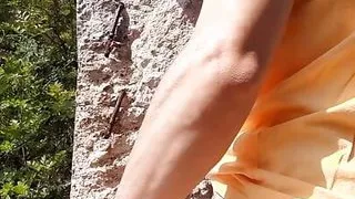 Outdoor moaning fuck