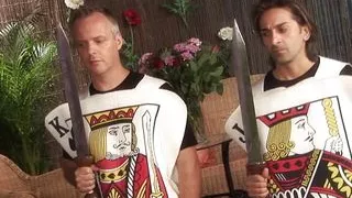 Cosplay Orgy Turns Into Cum Swapping Tongue Fencing