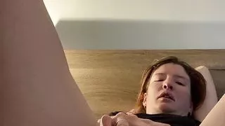 Sleepy schoolgirl wakes up horny