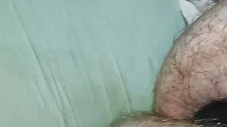 Big Dildo for fat hairy pussy eith analplug
