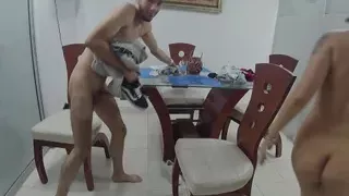 Slutty and horny stepmother fucks her stepson taking advantage of the fact that her husband is not home -Porn in Spanish