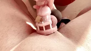 Look at my chastity hubby! I tease him every day!