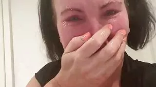 Extreme ruin saliva snot face covered