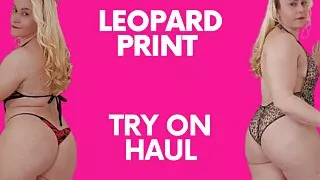 Leopard lingerie try on, nude video