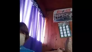 Teen in Black Jeans Plays with Big Cock