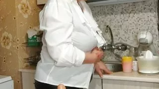 While washing dishes