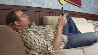 horny red head enjoying a nice hard fuck after a blowjob 