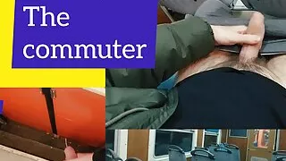 Mere commuting - public jerking, piss marking inside train & cum