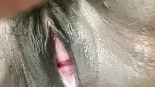 Cum running out of black pussy