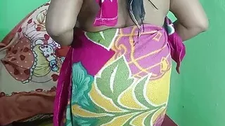 Indian sexy mom Striping in home .