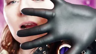 ASMR: black nitrile gloves hot soundings by Arya Grander - SFW video