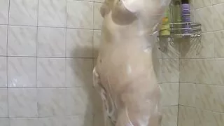 Beautiful wife  Took a shower and masturbated My real orgasm