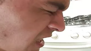 Bottom nympho Latin stud fucked in asshole in doggystyle