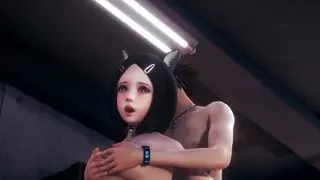 Hentai Uncensored - Kitty girl having sex in a warehouse