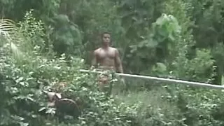 Hot interracial thressome with black cock