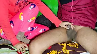 My beautiful Girlfriend gave me blowjob and handjob with toy pussy.