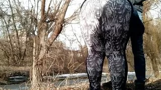 Mother-in-law sucks dick in nature like a vacuum cleaner