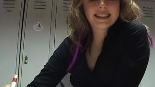 Sexy German teen girl adores dildoing her shaved vagina