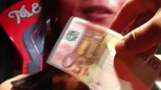 Slim and old German lady dildoing her moist pussy with her toy