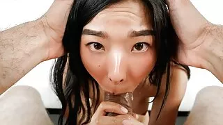 Throated - Asian Babe Loves To Take A Big Cock In Her Mouth