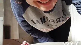 Big titted Indian Girl playing with herself in brothers bathroom