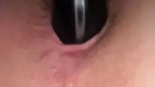 Stretching my boy hole with my anal plug trainer