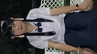 FN023 I dressed in my junior high school uniform