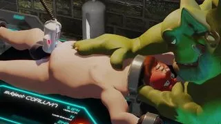 Evil Orc straps cubbish human prisoner to a milking machine and edges him 5 minute loop