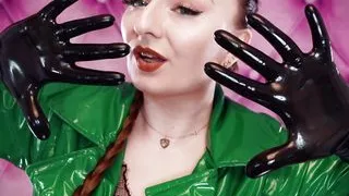 ASMR video: nitrile gloves and oil - fetish Glaminatrix Arya Grander - great relax sexy sounding POV