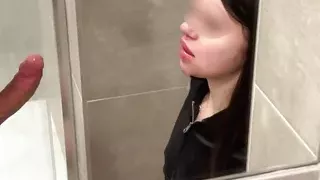 Hot Teen gives Sloppy blowjob with alot of spit & saliva