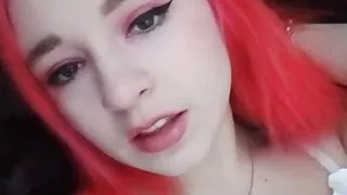 Morning cute homemade striptease in beautiful white lingerie