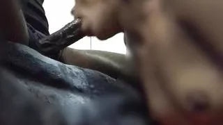 Fucking her face with my big black dick. She looks into my eyes as my cock is cumming in her throat