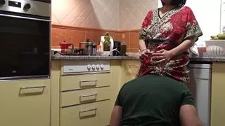 Indian stepmother asks stepson to lick her pussy