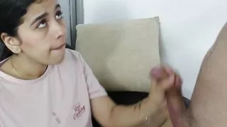 Cute girlfriend with big tits getting milk on her tits - Porn in Spanish