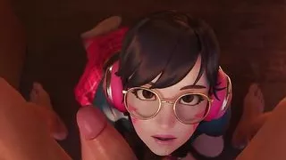 D.Va Sucking Dick Until She Gets A Big Creamy Facial (School Girl Version)